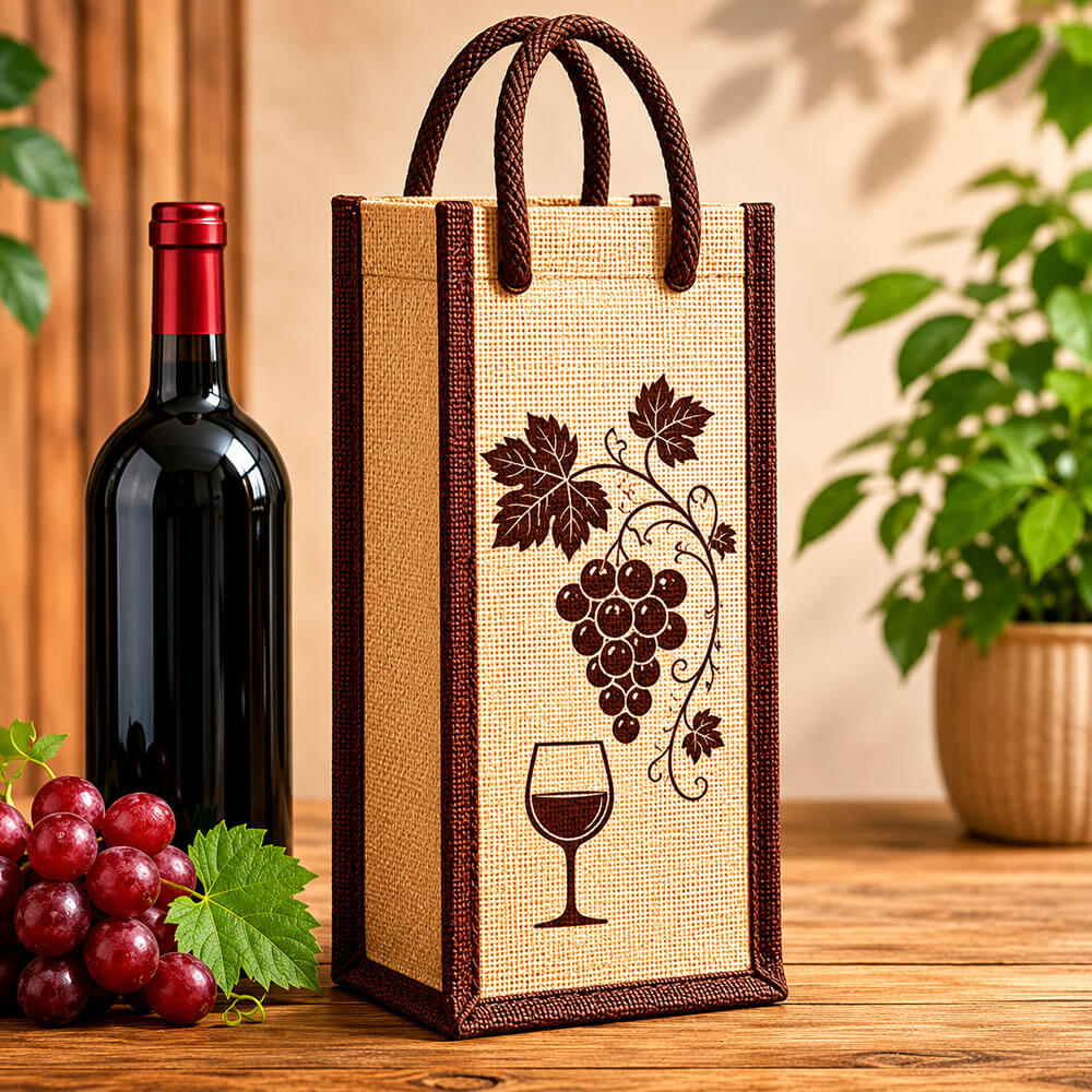 Premium Wine Bottle Jute Bag