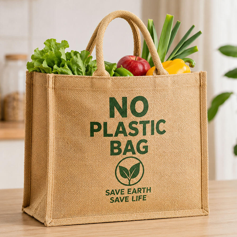 No Plastic Grocery Jute Bag